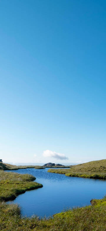 Mountain lake scenery blue sky clear water phone wallpaper