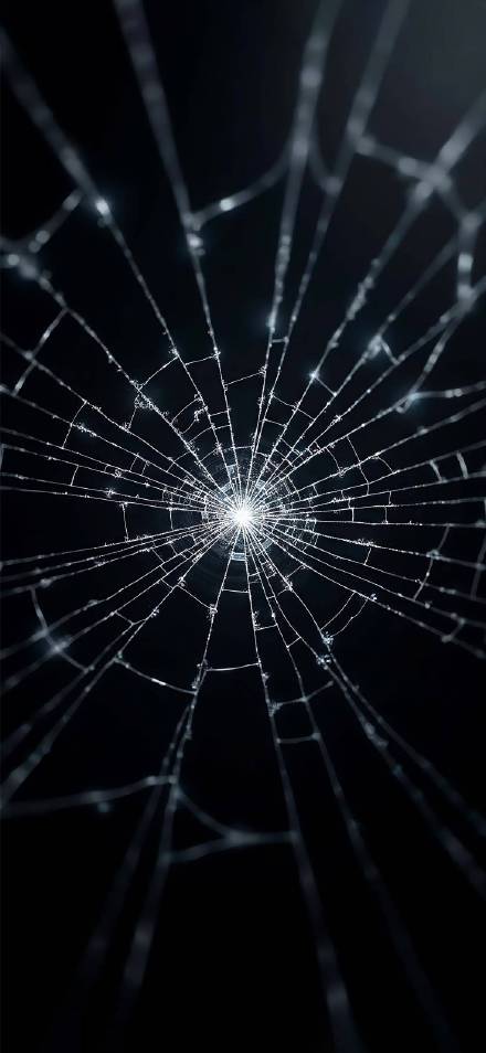 A Spider Web on a Black Background Wallpaper