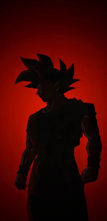 Minimalist Son Goku Red Background 4K UHD Wallpaper