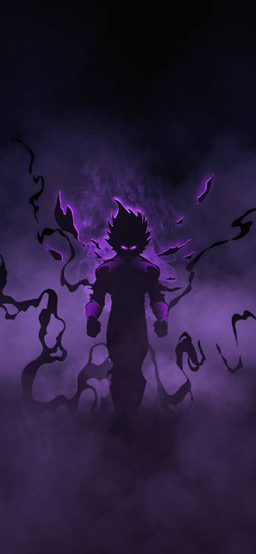 Dark Anime Phone Wallpaper, Glowing Eyes, Smoke Effect Art