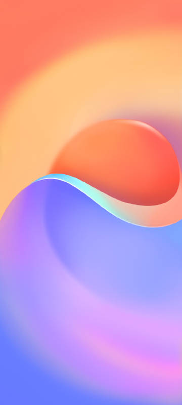 Orange, blue, and purple abstract curve art
