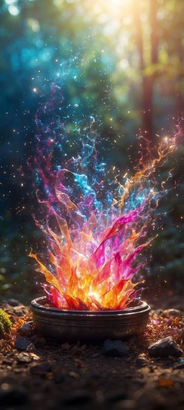 A Fantasy Colorful Water In A Bowl 4K Wallpaper