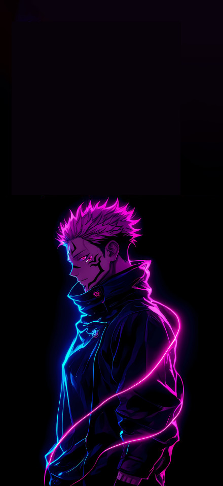 Ryomen Sukuna on a black background