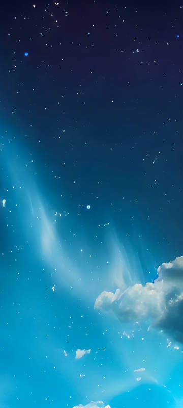 Dreamy Aurora Night Sky Blue Starry Wallpaper