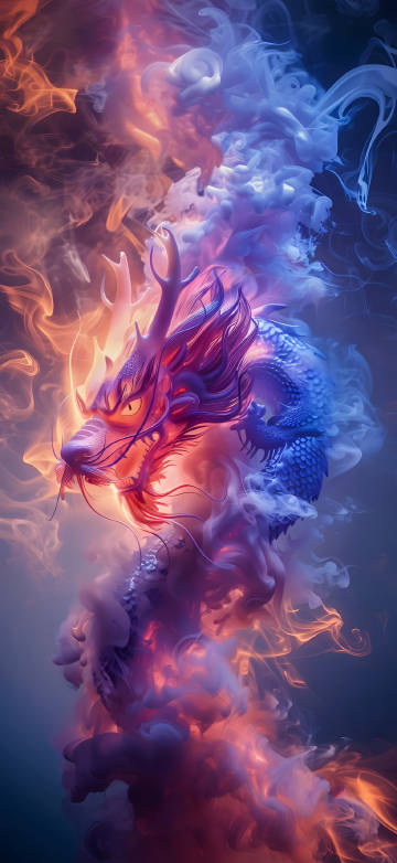Fantasy Smoke Dragon 4K phone wallpaper