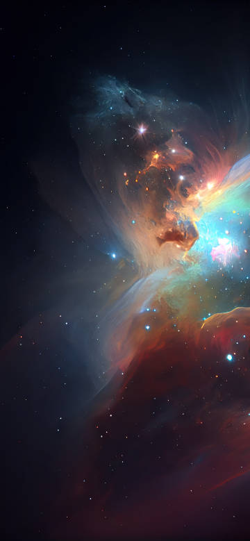 Colorful nebula in the universe phone wallpaper