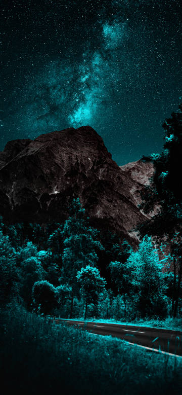 Dreamy blue night sky phone wallpaper