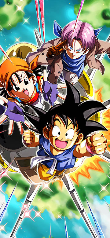 Dragon Ball GT Goku Flying With Friends 4K Phone Wallpaper