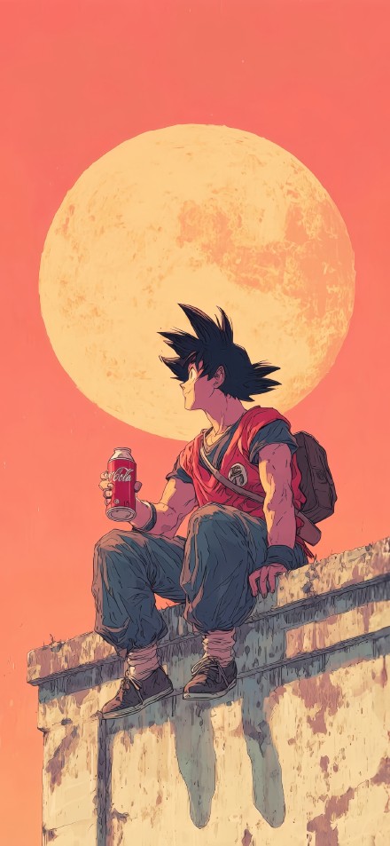 Dragon Ball Goku On A Rooftop 4K Wallpaper