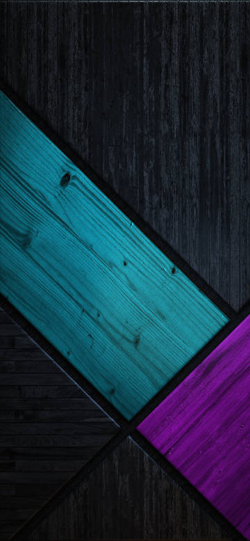 Combination of colored wood panels on a dark background