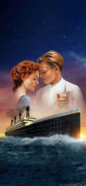 Jack and Rose Embracing Above the Titanic Ship 4K Phone Wallpaper Jack and Rose Embracing Above the Titanic Ship 4K Phone Wallpaper