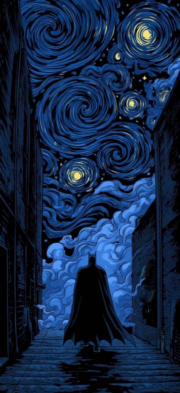 Van Gogh Style Batman Phone Wallpaper Van Gogh Style Batman Phone Wallpaper