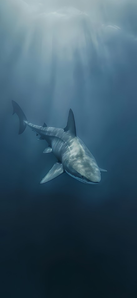Shark in the deep Sea Phone Wallpaper