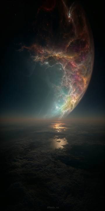 Colorful Nebula Over Fantasy Planet 4K Wallpaper