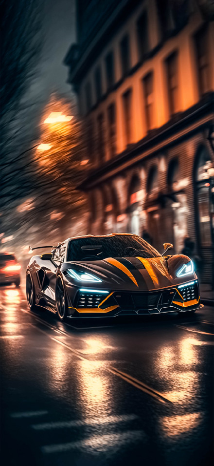 Cool Corvette Sports Car Phone Wallpaper 4K