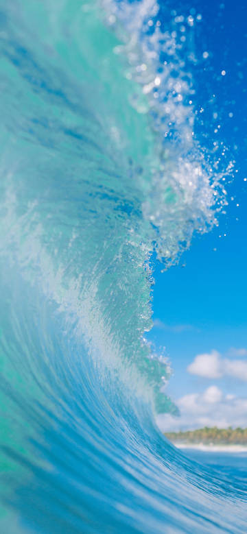 Blue waves rolling wallpaper