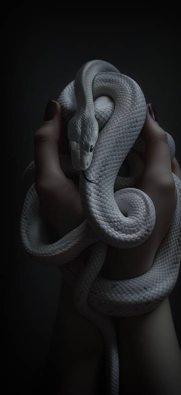 Hands Holding a White Snake Hands Holding a White Snake