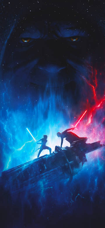 Star Wars Wallpaper: red and blue lightsabers clashing