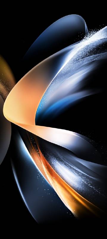 Samsung Galaxy Z Fold4 built-in wallpaper: dazzling flowing light on black background