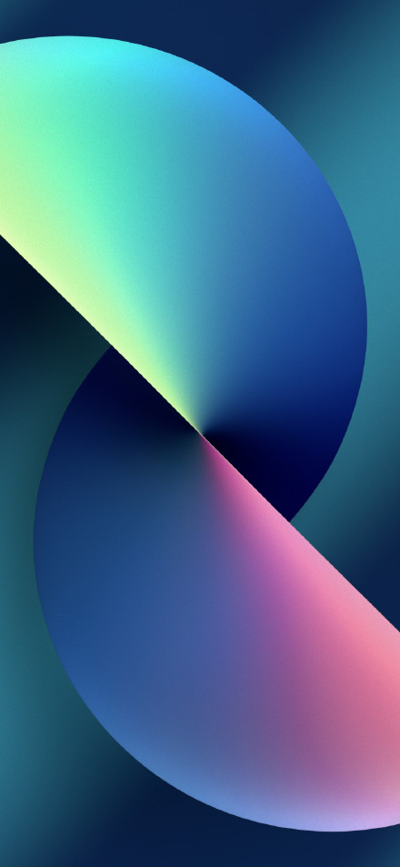 iPhone 13 Blue and Pink Abstract Curves Wallpaper