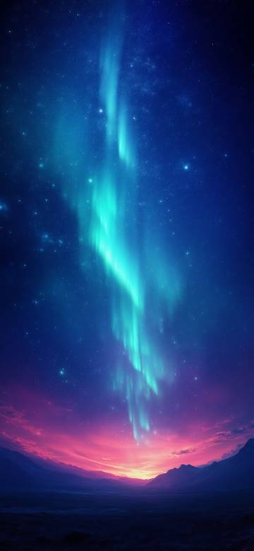 Brilliant night sky aurora scenery phone wallpaper