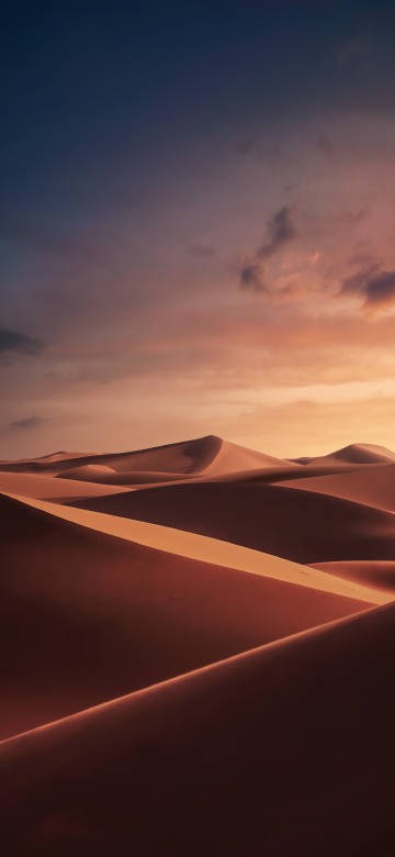 Golden Desert Sands Under a Sunset Sky 7K UHD Wallpaper