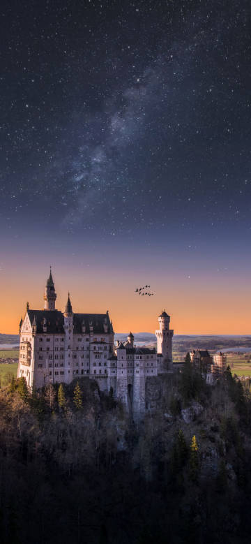 Neuschwanstein Castle at Night Phone Wallpaper Neuschwanstein Castle at Night Phone Wallpaper