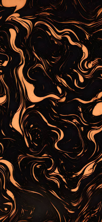 Cool Black and Copper Swirls Abstract Fluid 4K Phone Wallpaper