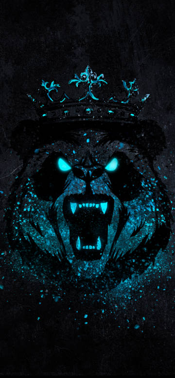 Angry panda on dark background phone wallpaper