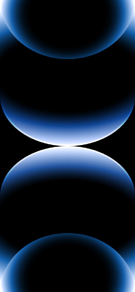 Blue gradient abstract rings on black background phone wallpaper