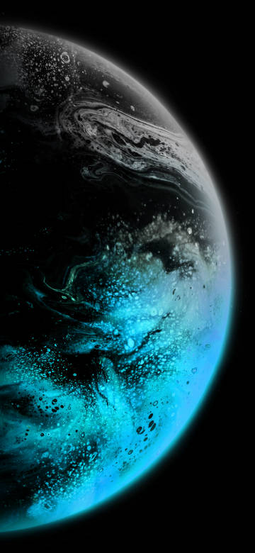 Stunning Blue-Black Planet 4K Wallpaper