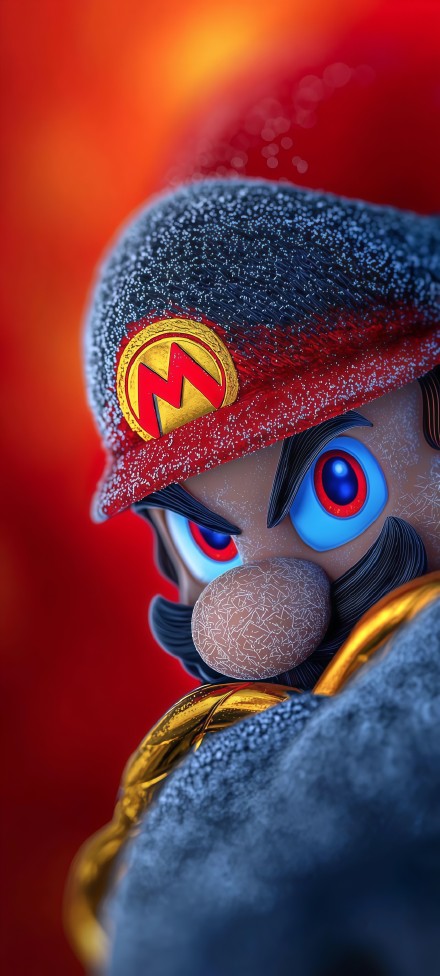 Cool mario close-up phone wallpaper