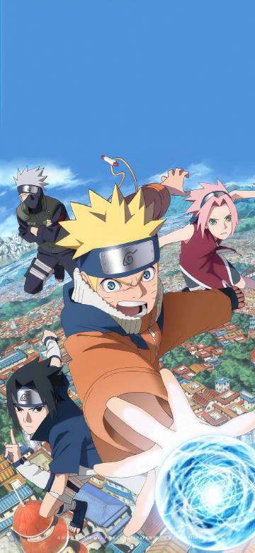 Members of Team 7 in Naruto phone wallpaper