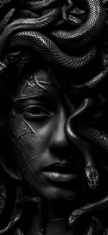 Mysterious and fantastical snake-haired beauty phone wallpaper