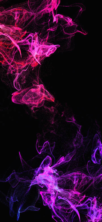 Colorful smoke flowing interweaving on black background