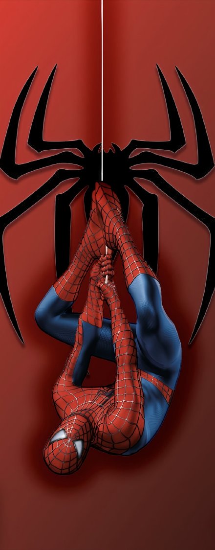 Spider-Man Hanging in Front of Red Background 4K Wallpaper