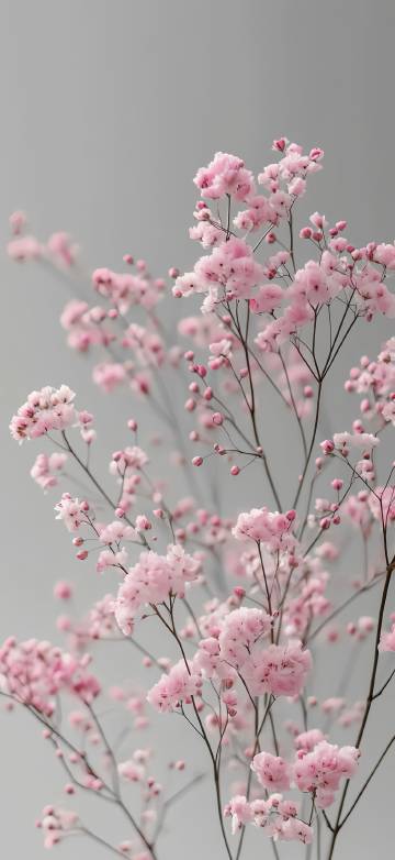 Elegant Pink Floral Depth Effect 4K Wallpaper