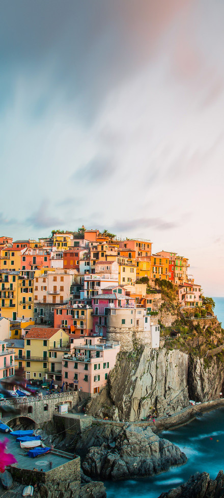 Italy Cinque Terre colorful town phone wallpaper