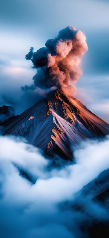 Magnificent volcano eruption