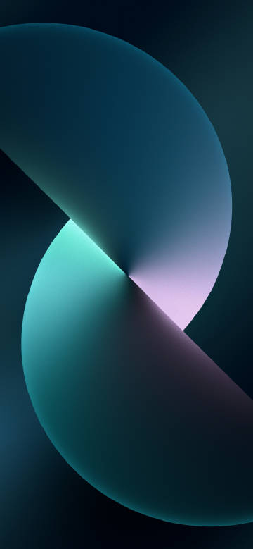 iPhone 13 ​​​Cyan and Purple Abstract Curve Wallpaper