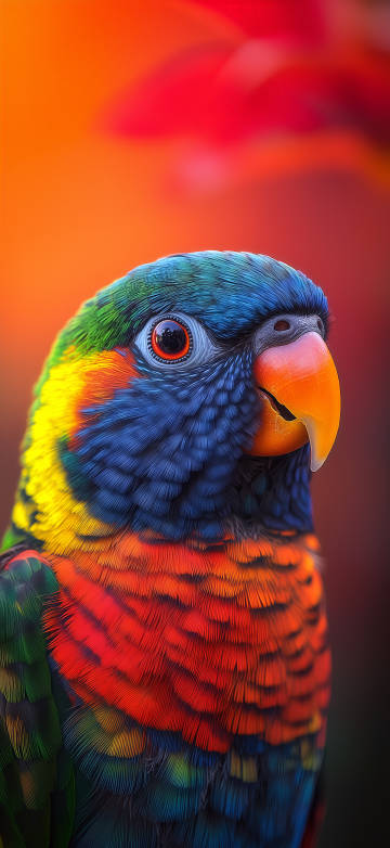 Colorful Rainbow Lorikeet Parrot Close-Up Wallpaper Colorful Rainbow Lorikeet Parrot Close-Up Wallpaper