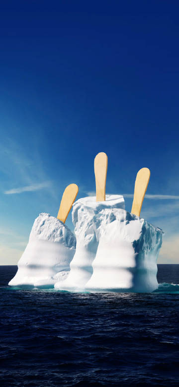 Unusual view in the icy Sea phone wallpaper