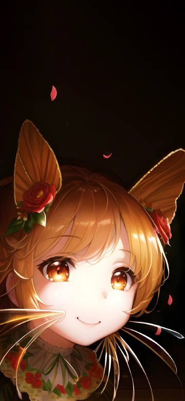 Cute cat ears anime girl wallpaper