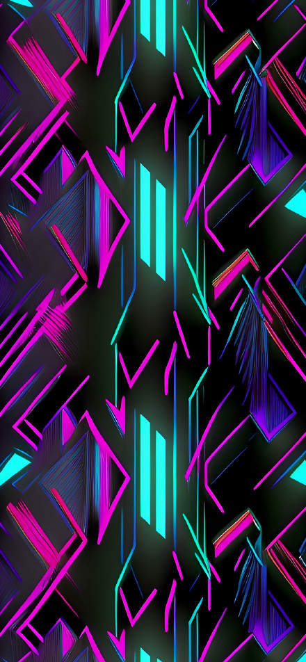 Abstract geometric lines in neon light effects