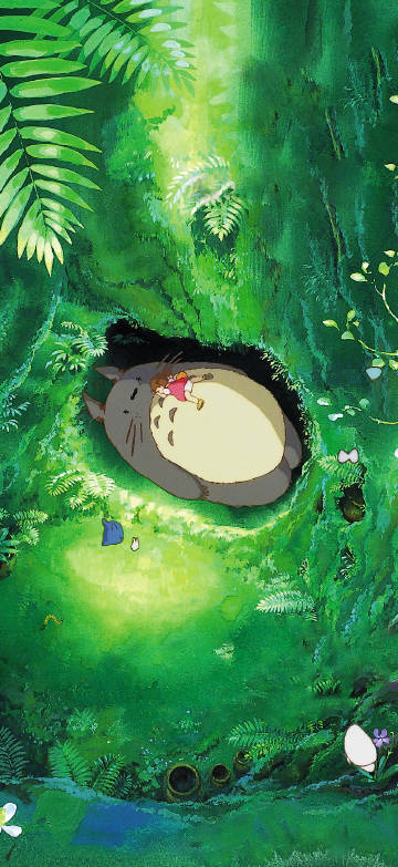 Time of totoro and the girl phone wallpaper