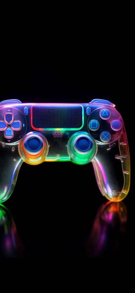 Cool Neon Game Controller in the Dark 4K Wallpaper