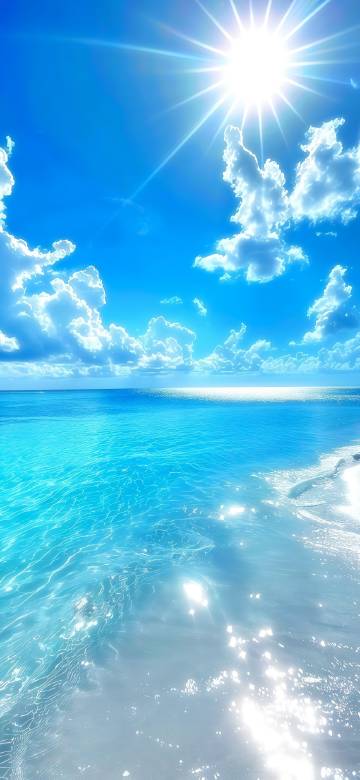 Scenery of the azure ocean phone wallpaper