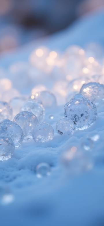 Beautiful Clear Ice Balls On Snow 4K Phone Wallpaper Beautiful Clear Ice Balls On Snow 4K Phone Wallpaper