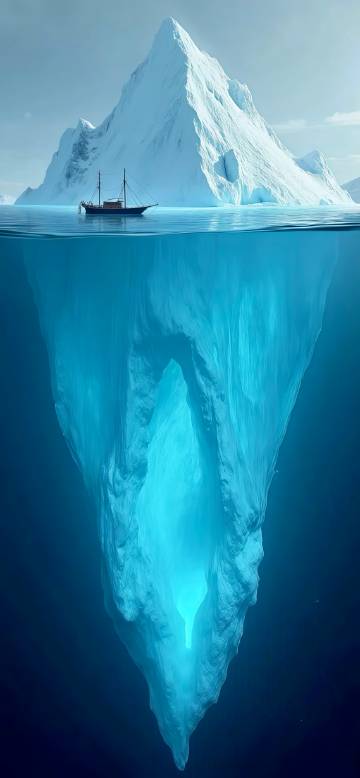 Huge icebergs stand on the sea phone wallpaper
