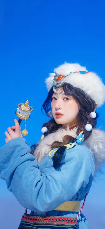 Tibetan clothing pure cute beauty HD 4K mobile wallpaper Tibetan clothing pure cute beauty HD 4K mobile wallpaper